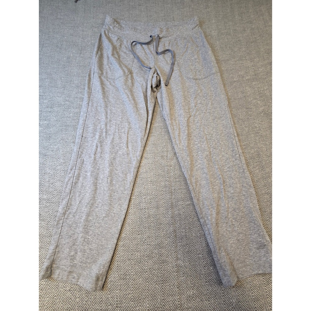 Athletic Works Pants Women Petite Large 12-14 Gray Drawstring Waist Straight Leg